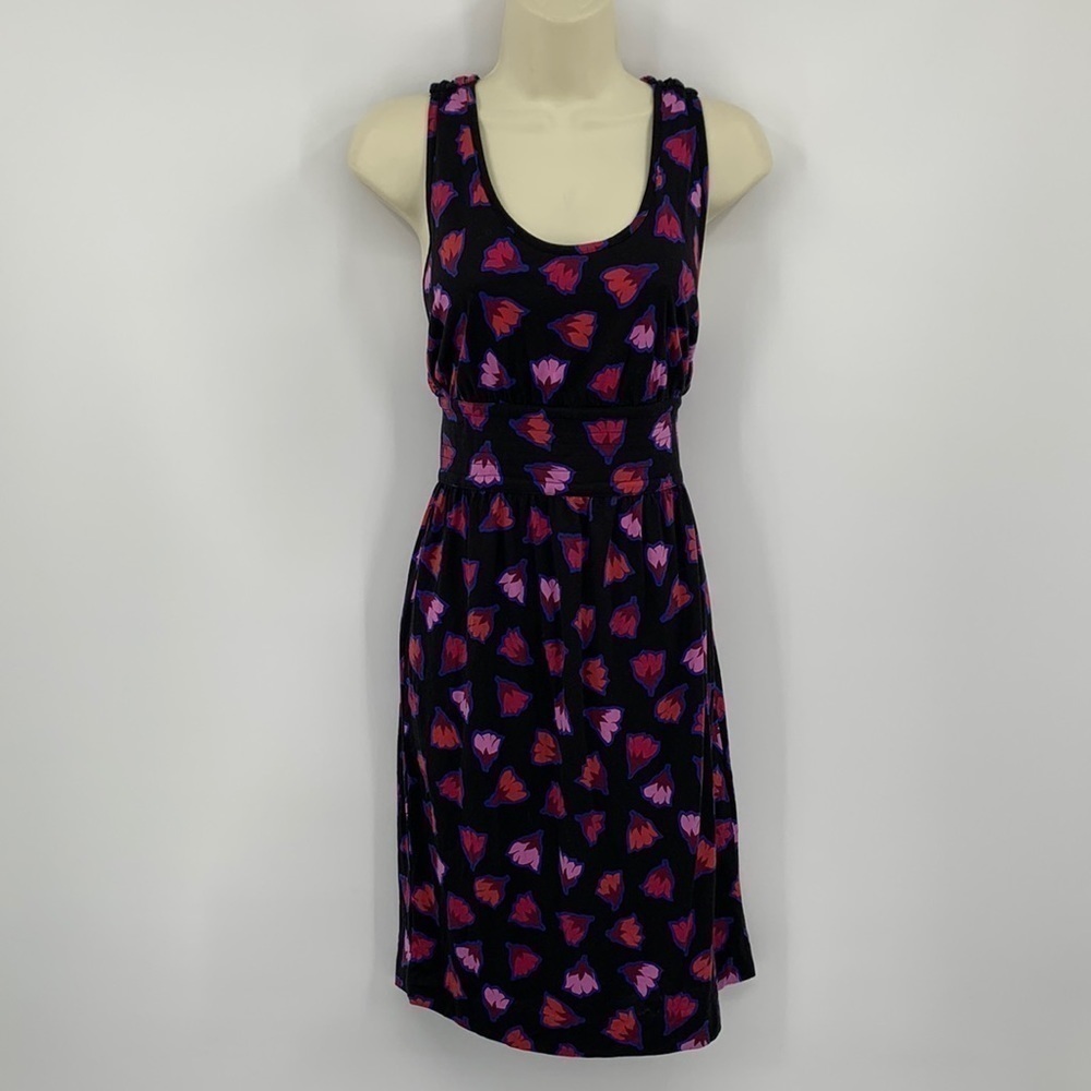 Marc Jacobs cross back shift slip dress black pink purple scoop neck Small